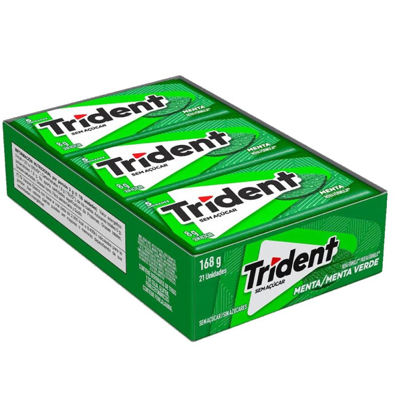 CHICLE TRIDENT MENTA VERDE 8GR - DP COM 21 UN