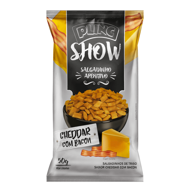 Salgadinho Plinc Show Cheddar com Bacon - 50g