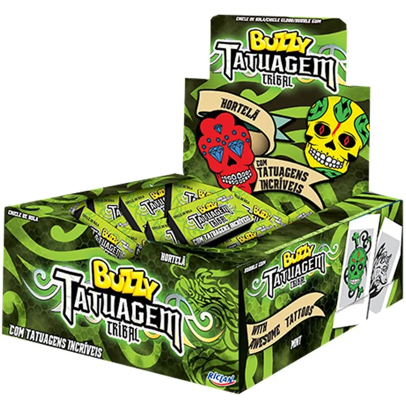 Chiclete Buzzy Tattoo Tribal 360g Hortelã