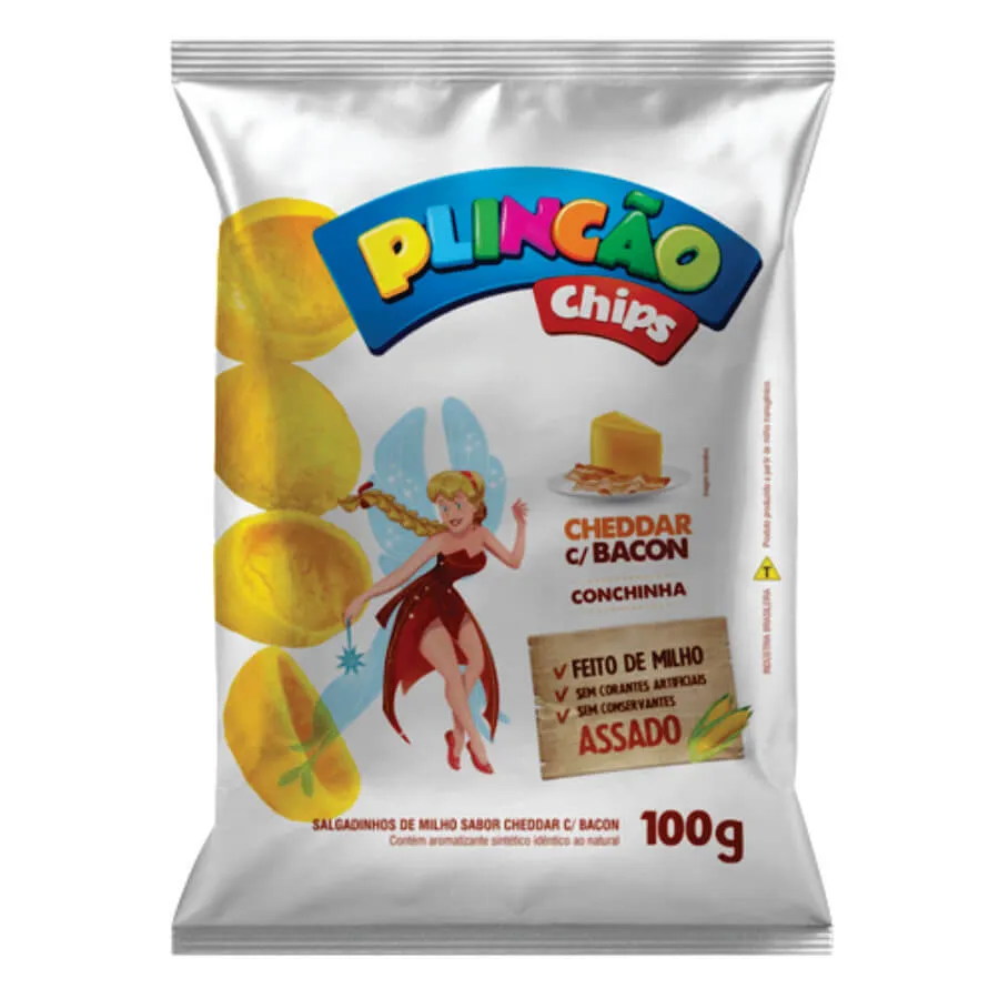 Chips Plincao Cheddar C/ Bacon 100gr Plinc