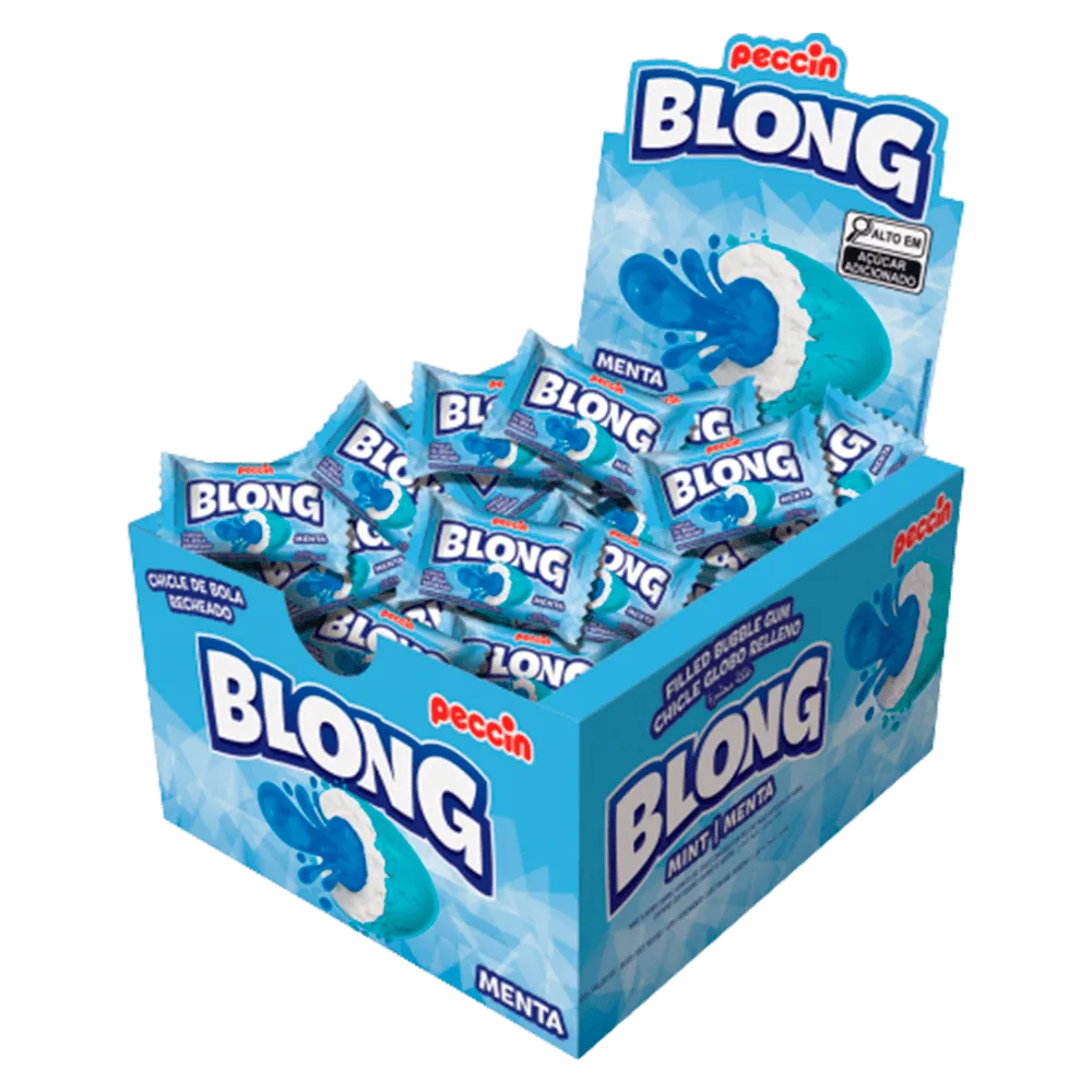 Chicle Blong Recheado Menta Azul 200g