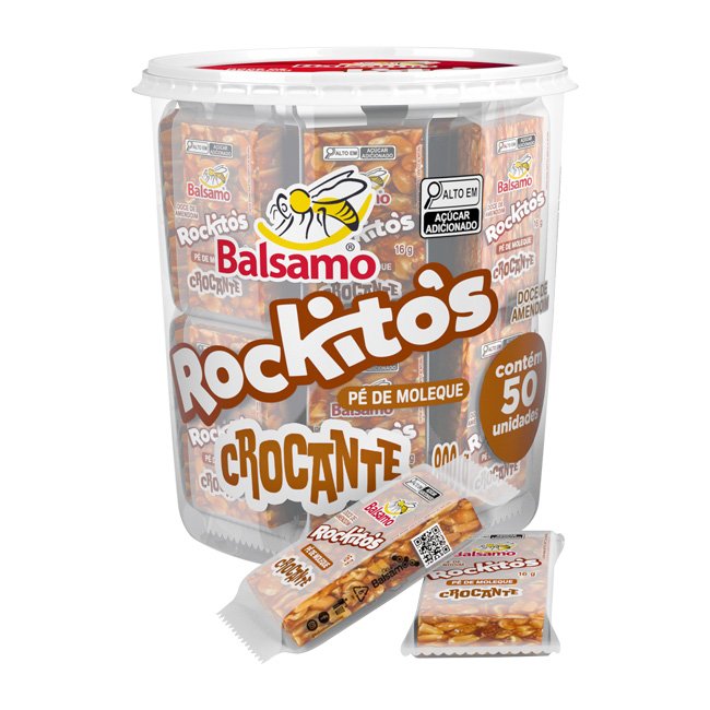 PE DE MOLEQUE ROCKITOS POTE 800G 50 UNI