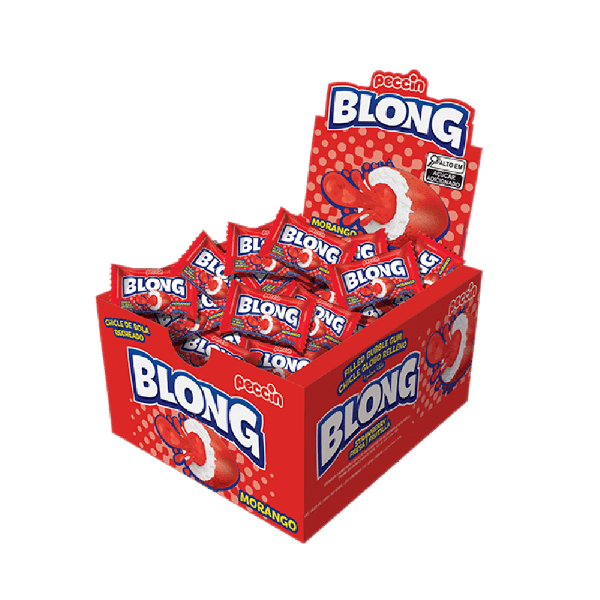 Chiclete Blong Morango Recheado 200g