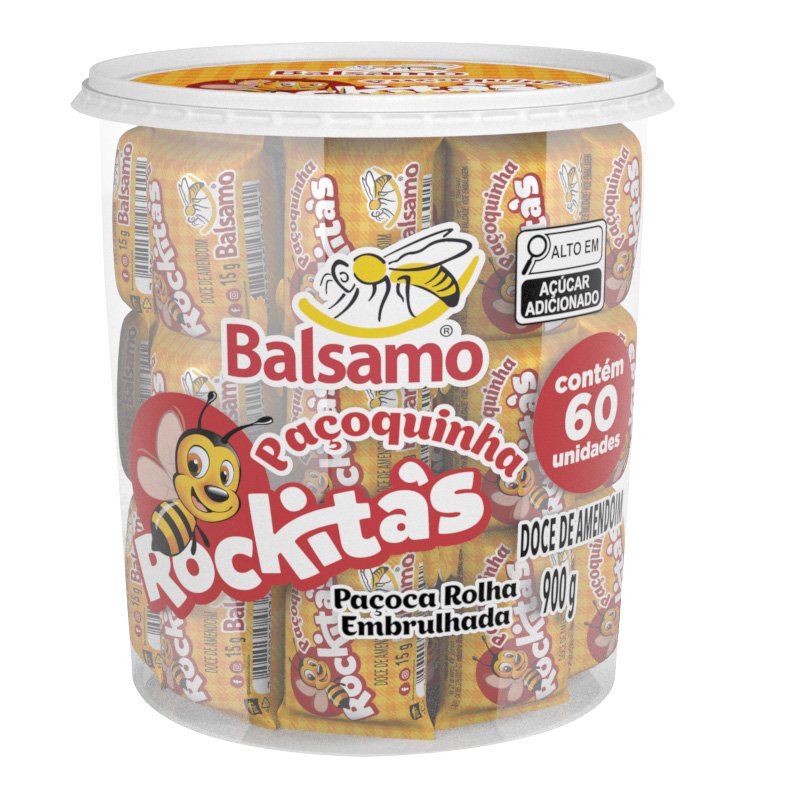 Paçoca rolha embrulhada potão 900g 60 un.