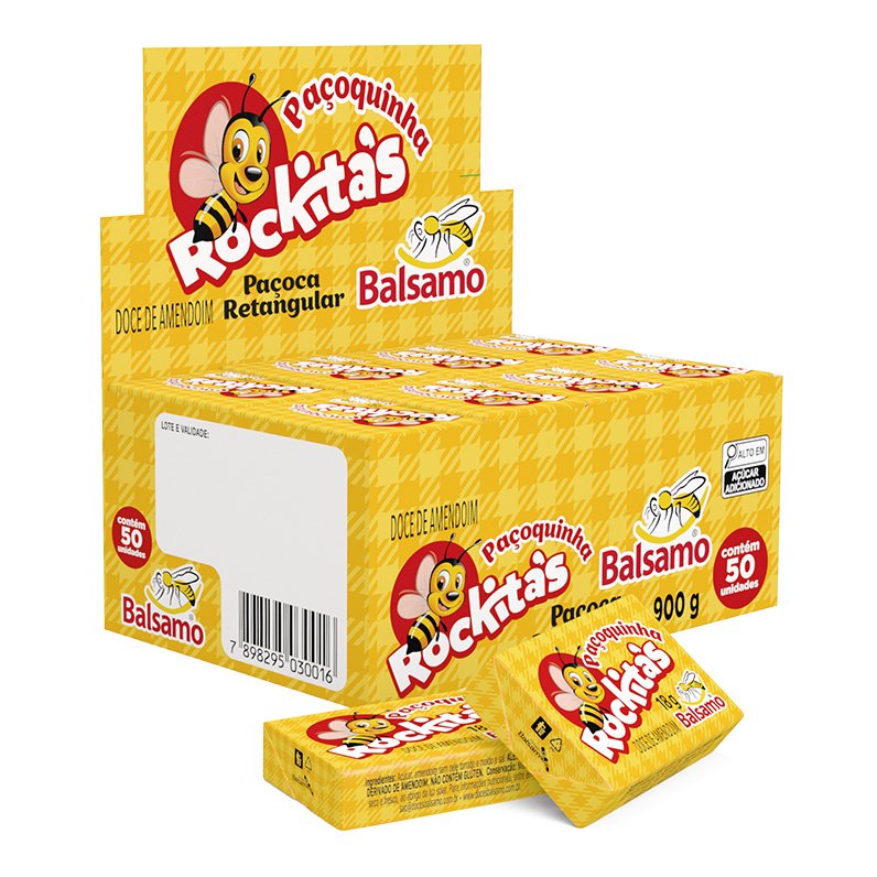 Paçoquinha Retangular 50un Balsamo