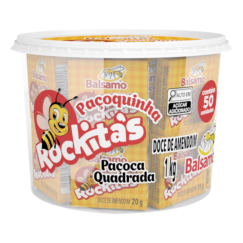 paçoca quadrada embrulhada 1kg / 50 un.