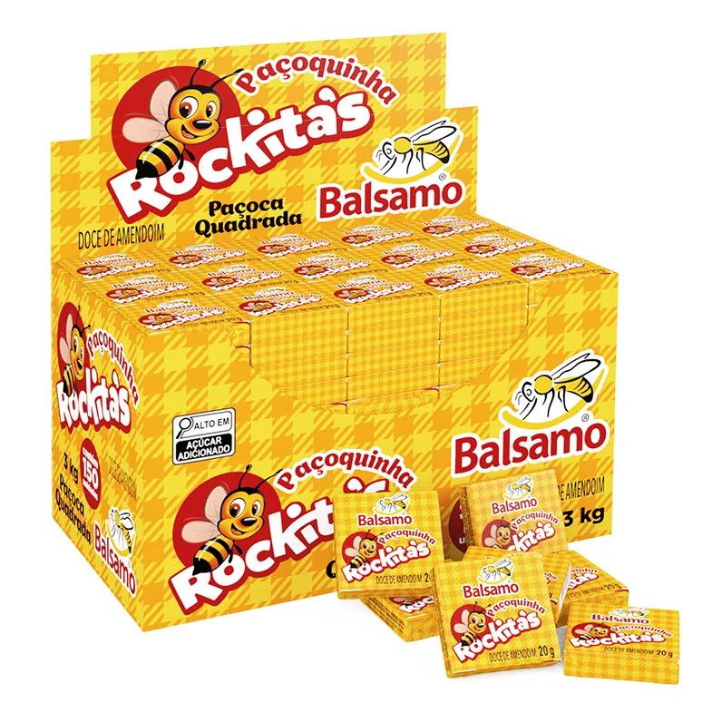 Paçoca quadrada 20g display 150un.